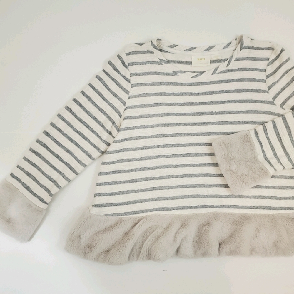 ANTHRO Meave Astor Faux Fur Top Sz L!